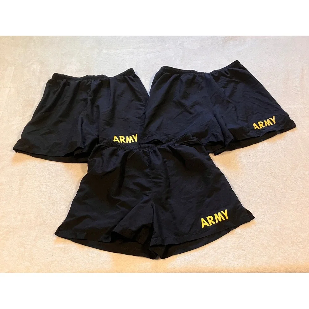Military APFU PT Shorts Mens Medium Black Army Logo Training Trunks Lot of 3